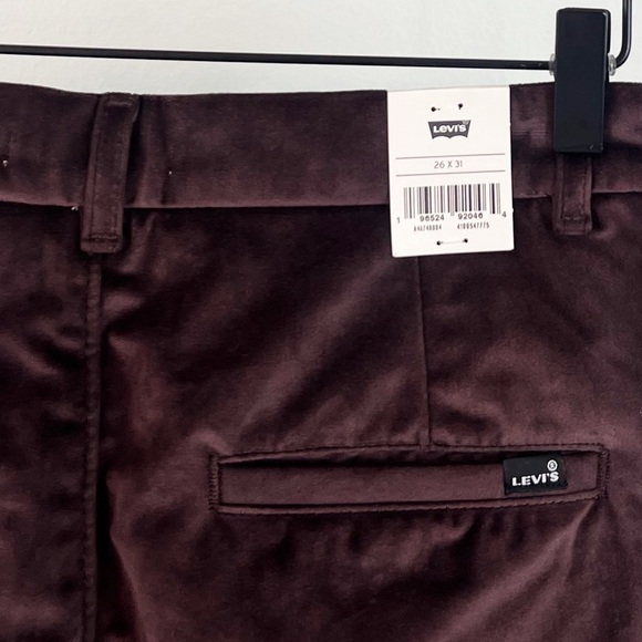 NWT Levi’s Velvet Baggy Trousers in Chocolate Brown/Plum - Picture 8 of 10